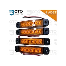 Parmak Led Lamba Turuncu 6 Ledli 12V 24V - 4 Adet