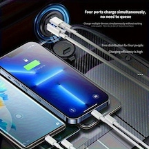 Motion003 Temel Siyah 120w Super Hizli Sarj 2usb+2pd Dijital Voltaj Ekranli Arac Sarj Cihazi 12