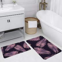 Rovigo Home Baskılı Kaymaz Taban 2 Li Banyo Paspas Takım Rvg5220-100X60-60X50 Çok Renkli