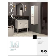 Evros Sofya 80 Cm Banyo Dolabı Boy Dolabı Beyaz