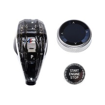 Xplagin Bmw 1-2-3-4-8 Serisi X3 X4 X5 X6 X7 İ4 Z4 Mgu M Etiketli Kristal Düğme Seti 4'lü - Vites-multimedya-vol-start/stop