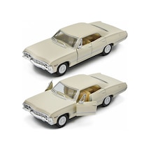 Kinsmart 1967 Chevrolet İmpala 1:34 Diecast Model Araba Krem Reng