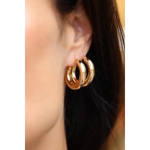 Yenigün Kuyumculuk 14 Ayar Altın Halka Küpe 2,5 Cm Çap Kp26641