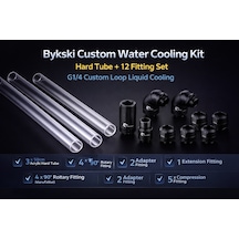 Bykski Hard Tube Water Cooling Fitting Kit 3 Tube + 12 Fitting Custom Loop Pc Cooling