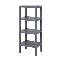 Deconox 4 Katlı Köşe Rafı Banyo, Mutfak Ve Kiler İçin Yer Tasarruflu Organizer Çok Amaçlı Plastik Raf 4 Farklı Renk Seçeneği 38x29x100cm Gri Aahşap
