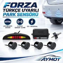 Forza Universal Türkçe Sesli Ve Led Ekranlı Siyah Park Sensörü 22 Mm