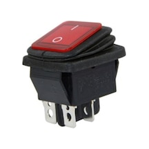 Tekli Geniş Işıklı Körüklü Anahtar On-Off 4P (Kırmızı-Yeşil-Sarı)