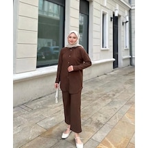 Lovie Moda Kadın İkili Bürümcük Takım Kahverengi Lovie Moda Kadın İkili Bürümcük Takım Kahverengi