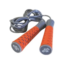 Woqes Rulmanlı Pvc Atlama İpi 2.8 Metre Kaymaz Saplı Fitness Ve Kardiyo İpi Turuncu-gri