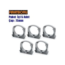 Fırat Pvc Atık Su Kelepçe 75mm , Pvc Boru Kelepçesi, 5 Adet Standart