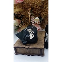 Gümüş Oturan Kedi Kolye 453802437