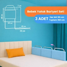 Miralay Yeni Nesil Yatak Bariyeri 50 x 30 CM Mavi 3 Adet