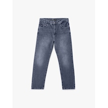 Koton Pamuklu Normal Bel Cepli Vintage Straight Fit Jean Pantolon İndigo Stone 7wam40060nd İndigo - Taş