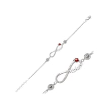 Aya Diamond Gümüş Nazarlı Sonsuzluk Aşkım Kadın Bileklik Beyaz