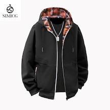 Erkek Bol Hırka Sweatshirt Ceket Siyah