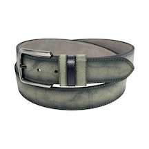 Süzer Deri Haki Yeşil Süet Suni Deri Çift Dikişli Model 4 Cm.lik Unisex Spor Kemer - 9010-10