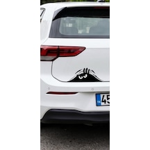 Tr Oto Sticker Siyah Peeking Monster Araba Sticker, Komik Göz Tasarımlı Vinil Çıkartma, Araç Gövde Dekorasyon Diğer