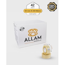 1 Koli 42 Adet Akrilik Şeffaf Koli Bandı 50mm X 200mt Güçlü Yapışkan Diğer