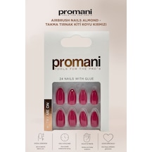 Airbrush Nails Almond - Takma Tırnak Kiti Koyu Kırmızı