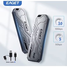 Eaget Se910d M2 Nvme+sata Kutusu Çift Protokol Ce Lisanslı 2280/2260/2242/2230/ 10gbps Usb 3.2 Yüksek Hızlı Son Nesil Teknoloji Metal Sağlam