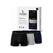 Erkek Likralı Pamuklu Nefes Alan Penye Boxer 3'lü Paket - Siyah - Gri - Lacivert Çok Renkli