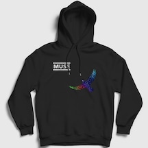 Presmono Unisex Resistance Bird Muse Kapüşonlu Sweatshirt Siyah