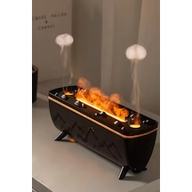 Hava Nemlendirici Ve Yağ Difüzörü - Aromaterapi Makinesi - 3 Renk Led Işık Siyah