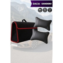 Dacia Sandero Uyumlu Koltuk Yastığı Siyah Renk Bagaj Çantası Lüks Model