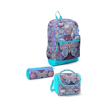 Coral High Kids Pastel Renkli Kelebek Desenli Desenli 3 Lü Okul Çanta Seti Set0133206 Amber