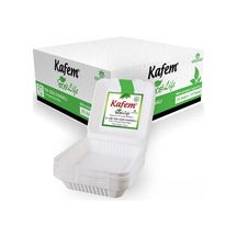 Kafem Ekolojik TekGöz Kapaklı Karton Tabak 25 li x 10 Paket (Koli)