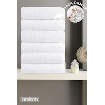 6'lı Beyaz Banyo Havlusu - 70x140 Cm, 490 Gr, %100pamuk, Spa Ve Otel Havlusu, Günlük Kullanıma Uygun Sarı