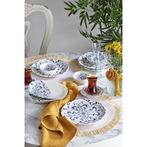 Neva N3460 Santorini 24 Parça Mavi Porselen Kahvaltı Takımı Mavi