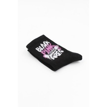 055 1500 Black Pink Siyah Unisex Çorap