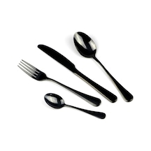 Gümüş 4 Adet Yemek Takımı Seti Paslanmaz Çelik Renkli Gökkuşağı Çatal Bıçak Takımı Gümüş
