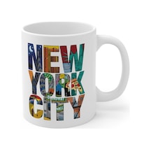 New York City Baskılı Kahve Kupası Hediyelik Eşya Hediyelik Kupa Beyaz