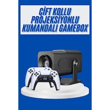 Hnrlıshp 4k Android Smart Wi-fi Çift Kollu Projeksiyon Game Box Kumandalı Taşınabilir