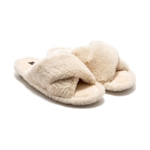 Twigy Twıgy Tw Çapraz Peluş Bej Kadın Ev Terlik 36/41 Bej