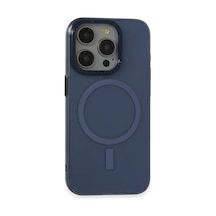 Apple iPhone Uyumlu  15 Pro Uyumlu Kılıf Anka Pc Magneticsafe Sert Metal Kapak - Lacivert
