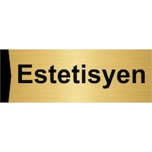 Estetisyen 7x20cm Altın Renk Metal Yönlendirme Levhası