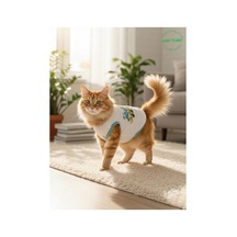 Beyaz Yürüyen Karizma Yazılı Kedi Ve Köpek Kıyafeti Tişörtü Elbisesi Medium/m/beden 2