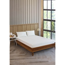 Pamuklu Çizgili Saten Tek Kişilik Lastikli Çarşaf Seti 100x200cm3