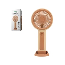 Feny Fn-f25 Krem- Kahverengi Kademeli Ultra Sessiz Şarjlı Taşınabilir,standlı 500mah Mini El Fanı