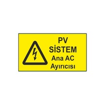 Pv Sistem Ana Ac Ayırıcısı Pvc Etiket 7X10 Cm