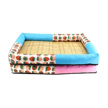 Maiyame Pet Summer Cool Mat Hasır Bambu Uyku Yatağı Orta Boy Evcil Köpek Kedi İçin Rahat Yastık 11