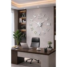 Arliadesign Dekoratif 3d Duvar Saati Pleksi Silver /rakam Boyları 7 X 10 Cm Arkaları Sünger Değildir 3 Mm Mdf