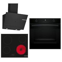 Bosch HUA736EA0T - PKE611BA2E - DWK67PJ60T Elektrikli Ocaklı Siyah 3 Lü Ankastre Set 661