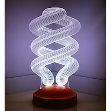 3D Led Lamba 3 Boyutlu Helezon Özel Hediye Gecelambası
