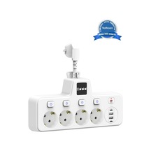 Termal Akım Korumalı 4'lü Duvar Tipi Priz 2x Usb 2x Type-c Çıkışlı Grup Priz Çoğaltıcı Beyaz 2500w 0 M