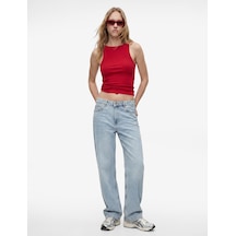 Koton Slim Fit Pamuklu Kolsuz Kayık Yaka Bluz Kırmızı 6sal30237ık