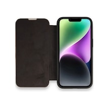Apple İphone Uyumlu 13 Pro Max Kılıf Dolpin Kapaklı - Siyah Çok Renkli